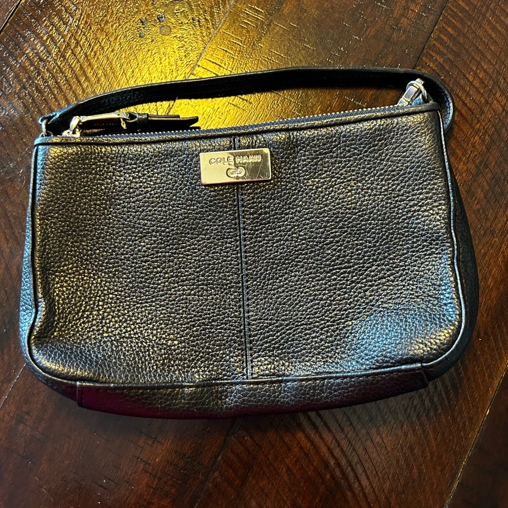 Cole Haan Blue Clutch with Gold Hardware